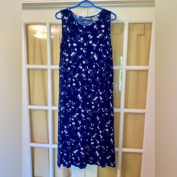Erika Blue Short Sleeve Crew Neck Maxi Sundress - Picture 2 of 7